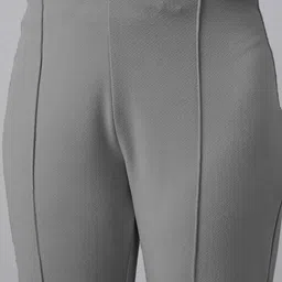 THE FAB FACTORY Women Bootcut Mid-Rise Cotton Trousers image 3