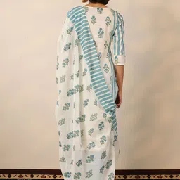 Libas Women Floral Printed Regular Straight Kurta with Trousers & With Dupatta Kurta Sets image 5