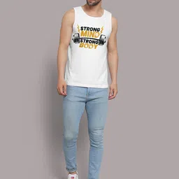 Juxar Men Wear Sando Strong Mind Outdoor & Indoor For Gym Wear Sando SDO-033-WHT-XS image 2