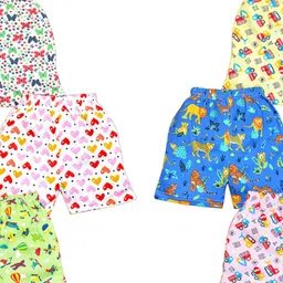 VParents Unisex Kids Pack Of 6 Printed Regular Fit Regular Shorts image 2