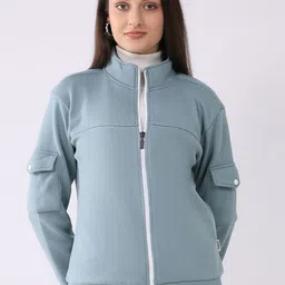 rock.it Women Mock Collar Front-Open Sweatshirt-picture-41
