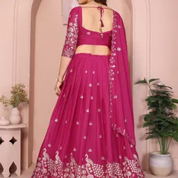 VAIRAGEE Embroidered Work Ready to Wear Lehenga & Unstitched Blouse With Dupatta image 4