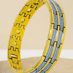 RKB Sales Men Stainless Steel Gold-Plated Link Bracelet image 5