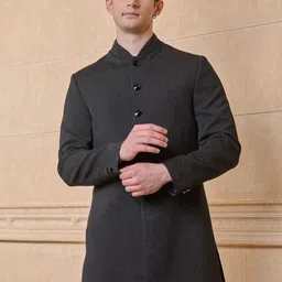 Tasva Classic Indo Western Pure Cotton Sherwani Set image 3