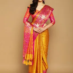 yourwish Ethnic Motifs Zari Pure Cotton Paithani Saree-picture-30