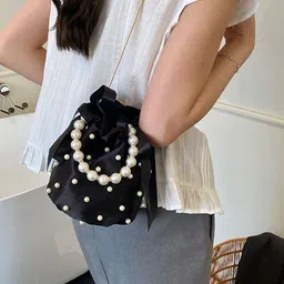 CORSICA Women Solid Structured Embellished Handheld Bag image 4