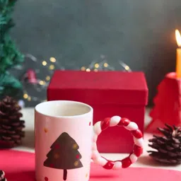 WEAVING HOMES White & Red Printed Ceramic Glossy Cups Set of Cups and Mugs image 3