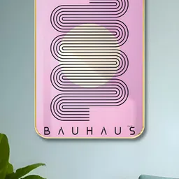 Livin'luxe Pink & Black Geometric Line Printed Wall Art image 2