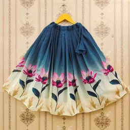 DHRUV CREATION Girls Embellished Ready to Wear Lehenga & Blouse With Dupatta image 2
