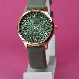 VIRAKTI Women Brass Embellished Dial & Leather Straps Analogue Watch F-74-GREEN-P-picture-20