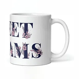 Mr UVD White & Pink Typography Printed Ceramic Glossy Mugs 350 ml image 3