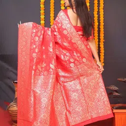 amirat Ethnic Mofits Woven Design Zari Pure Silk Banarasi Saree image 3