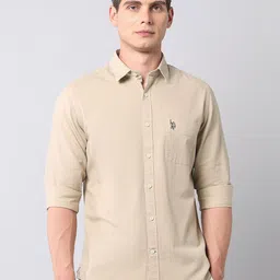 U.S. Polo Assn. Denim Co. Spread Collar Pure Cotton Twill Slim Fit Casual Shirt-image-26