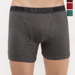 Sporto by Macho Men Pack Of 4 Outer Elastic Long Trunks Sprto_M1030-A1-M1-Prt1-R1-S-picture-13
