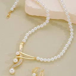 DIVASTRI Gold Plated Stone Studded & Beaded Jewellery Set-picture-28