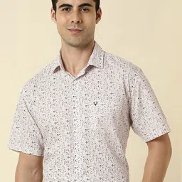 Allen Solly Slim Fit Printed Spread Collar Formal Cotton Linen Shirt-picture-18