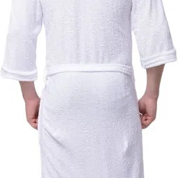 comfortlooms White, Maroon Free Size Bath Robe image 2