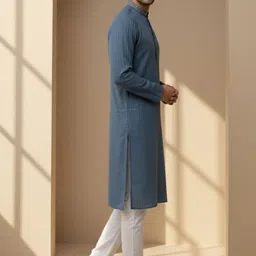 JUGG JUGG JEEYO Men Regular Thread Work Kurta with Pyjamas image 2