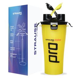 STRAUSS Yellow & Black Single Plastic Printed Water Bottle-picture-23