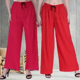 irha Pack of 2 Women Regular Fit Multicolor Viscose Rayon Trousers-picture-16