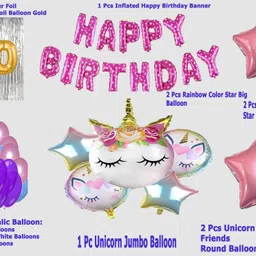 magic window Z_xNewest_Unicorn Pink 40 pc Birthday Combo Kit Gold No.20 Balloon image 2