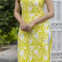 vinod print Women Printed Viscose Rayon Straight Kurta image 4