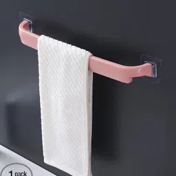 flipkart smartbuy Bathroom Hand No Drill Single Towel Rod Rack Hanging (Set Of 1) Multicolor Towel Holder-picture-44