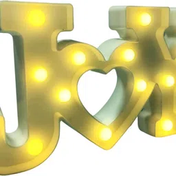 mansaa JOY Letter LED Decorative Marquee Light with Heart Design – Warm White Night Lamp image 4