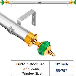 gloxy Gold, Green Curtain Knobs, Curtain Rods, Rod Rail Bracket Metal-picture-29