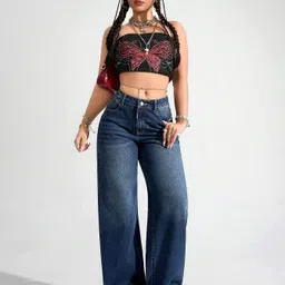 nucloths Women Regular High Rise Dark Blue Jeans image 5