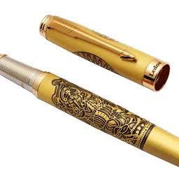ledos Lord Shri Ganesh Ji & Om Special Edition Golden Arrow Clip Roller Ball Pen image 5