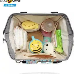 miss & chief Large Capacity Mother Bag Diaper Backpack with Insulated Bottle Storage Diaper bag image 3