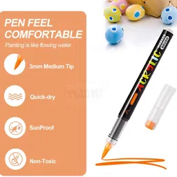 tlismi Water -Based Colors with Flexible Brush Tip Acrylic Paint Markers image 3