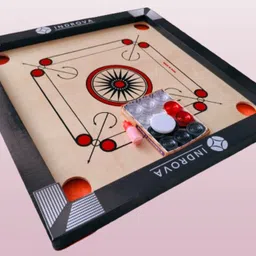 indrova CARROM BAORD WITH COINS FOR KIDS, GIFT FOR KIDS, GLOSSY CARROM BOARD 50 cm Carrom Board image 1