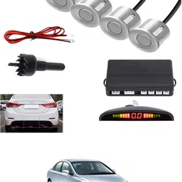 maties 4Silver Parking Sensor With LED Display Increased Safety For Car-64 Universal 4 Silver Reverse Parking Sensor With LED Display For Cars-64 Parking Sensor-picture-19