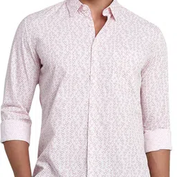parx Men Slim Fit Printed Cut Away Collar Casual Shirt image 1