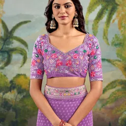 siril Printed, Embroidered Bandhani Georgette Saree image 5