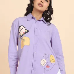 tokyo talkies Women Regular Fit Solid Cut Away Collar Casual Shirt-picture-39