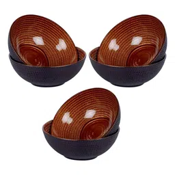 cdi Black 300 Ml Glass Textured 6 Pcs Serving Bowls image 3