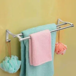 csi international Straight Towel Holder/Towel Hanger/Towel Rod/Towel Bar for Bathroom and Kitchen 24 inch 2 Bar Towel Rod Silver Towel Holder-picture-15