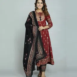 gvs shoppe Printed Kurta, Palazzo & Dupatta Set-picture-24
