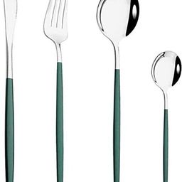 olwick OLWICK® Set of 4 Stainless Steel Cutlery Set of Spoon, Fork & Knife with Handle Stainless Steel Cutlery Set-picture-0