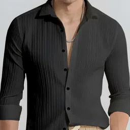 combraided Men Regular Fit Solid Slim Collar Formal Shirt image 4