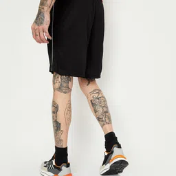 max Solid Men Black Sports Shorts image 2