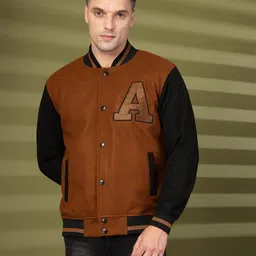 chkokko Men Varsity Stylish Letterman Long Sleeves Winter Jacket image 5