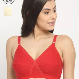 Friskers Red & Beige Push-Up Bra Pack of 2-image-41