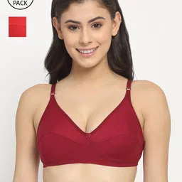 Friskers Red & Maroon Push-Up Bra Pack of 2-image-22