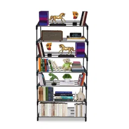 philoshop 7 Tier Metal Book Shelf Tall Narrow Storage Rack for Kids and Adults Modern Bookshelf Unit for Nursery, School, Home, and Office, Floor Mount Open image 1