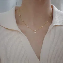 brd jewelry 925 Sterling Silver 18k Gold Plated Minimalist Necklace For Women and Girls, Gifts for Girlfriend, Hallmark & 1 Year Warranty* image 3