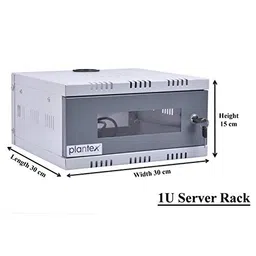 Plantex CCTV/DVR Cabinet Box/Network Rack/NVR - Server Rack/CCTV Camera Box with Lock/dvr Box for CCTV - (30D x 30W x 15H) - 1U - Transparent Glass Door Cabinet - (Metal) image 5